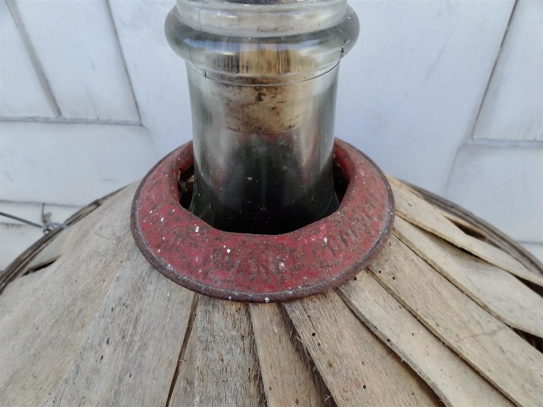 Bottiglie: spezielle alte Korbflasche Holzkorb Span – Nuovo e nell'imballaggio originale da Kerzers venduto da Flaschenposten 2