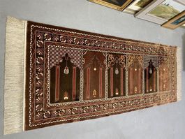 Anziehende sehr feine Afghan 100% reine Seidenteppich 87x218