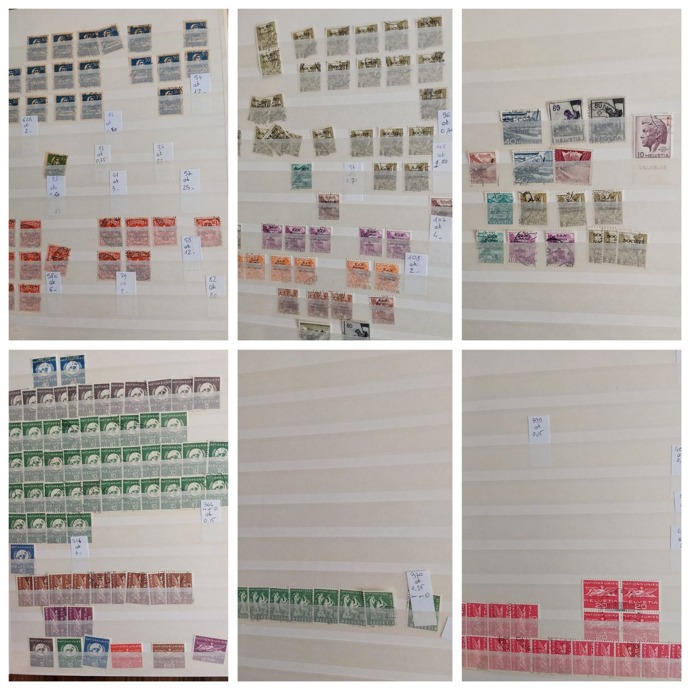 Alle Briefmarken: 6 Briefmarken-/Briefalben, CH, UNO – Gebraucht aus Münchwilen AG von Nesar 1