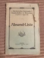 Absend-Liste Standschiessen Winterthur 1909