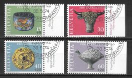 Pro Patria 1974 Serie 4 Werte ET Halbmondstempel 30.5.1974