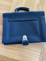 Schülermappe Leder blau, neuwertig
