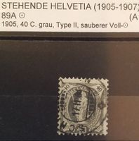 A554) 89A, Stehende Helvetia Vollstempel  Kt. 300.-