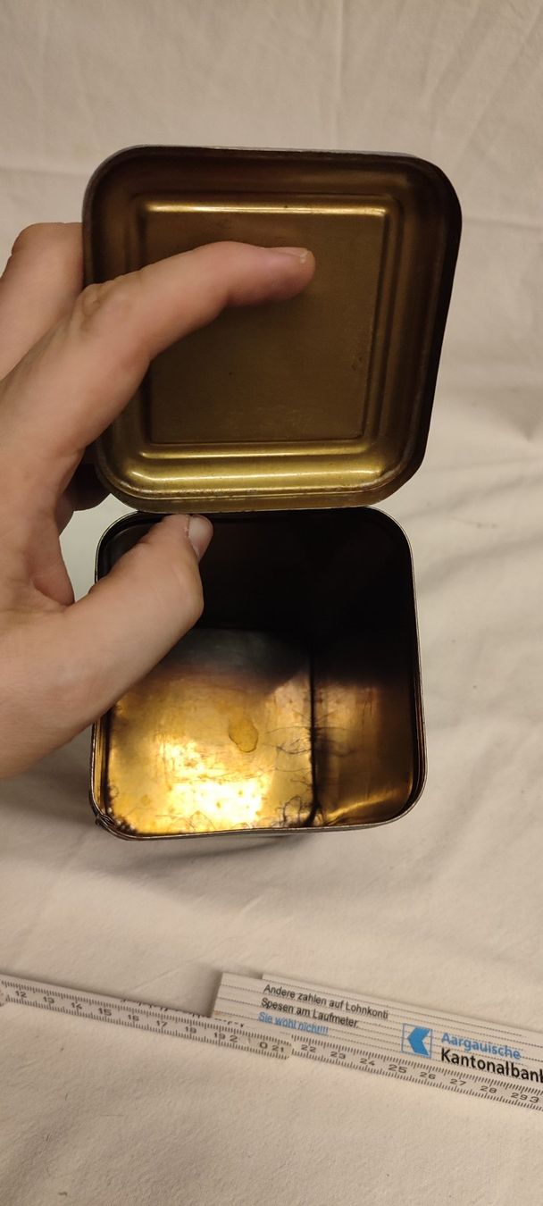 Suchard Dosen: Wunderschöne alte Blechdose von SUCHARD CACAO 17 cm – Gebraucht aus Gelterkinden von MYSTOREFORYOU4460 5
