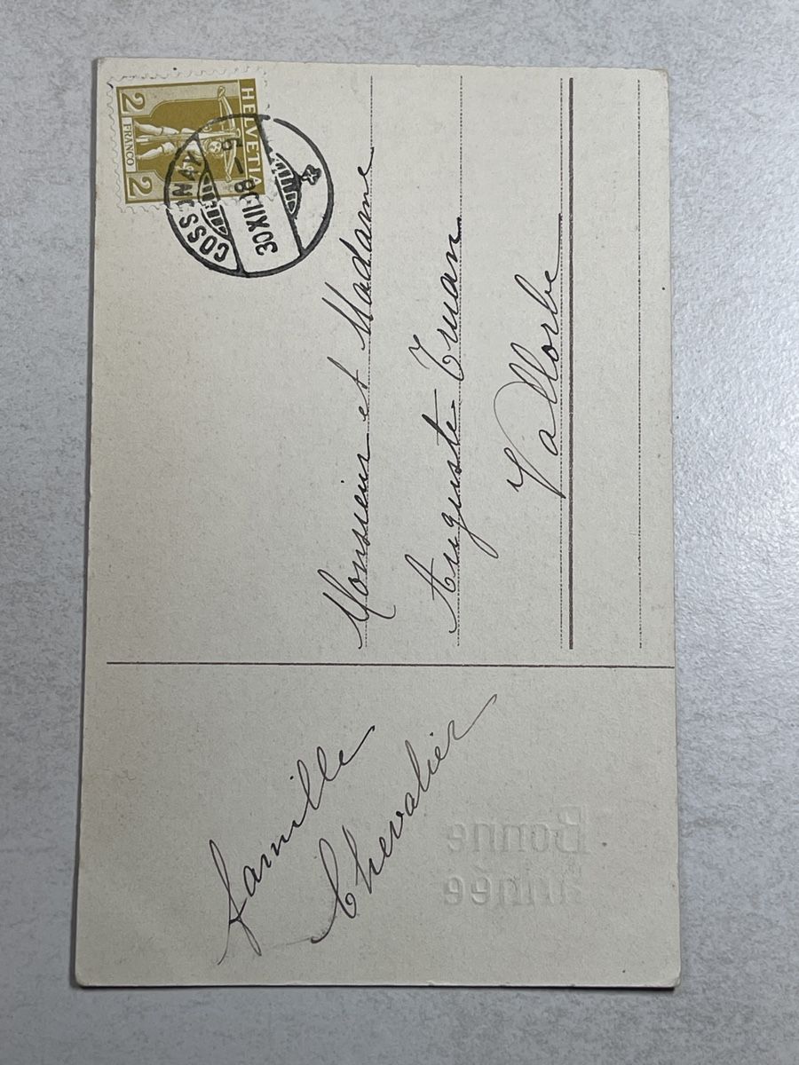 Cartoline postali: Alte Winter Postkarte mit Klee - "Bonne Année" – Usato da Strengelbach venduto da Aschatan5 1