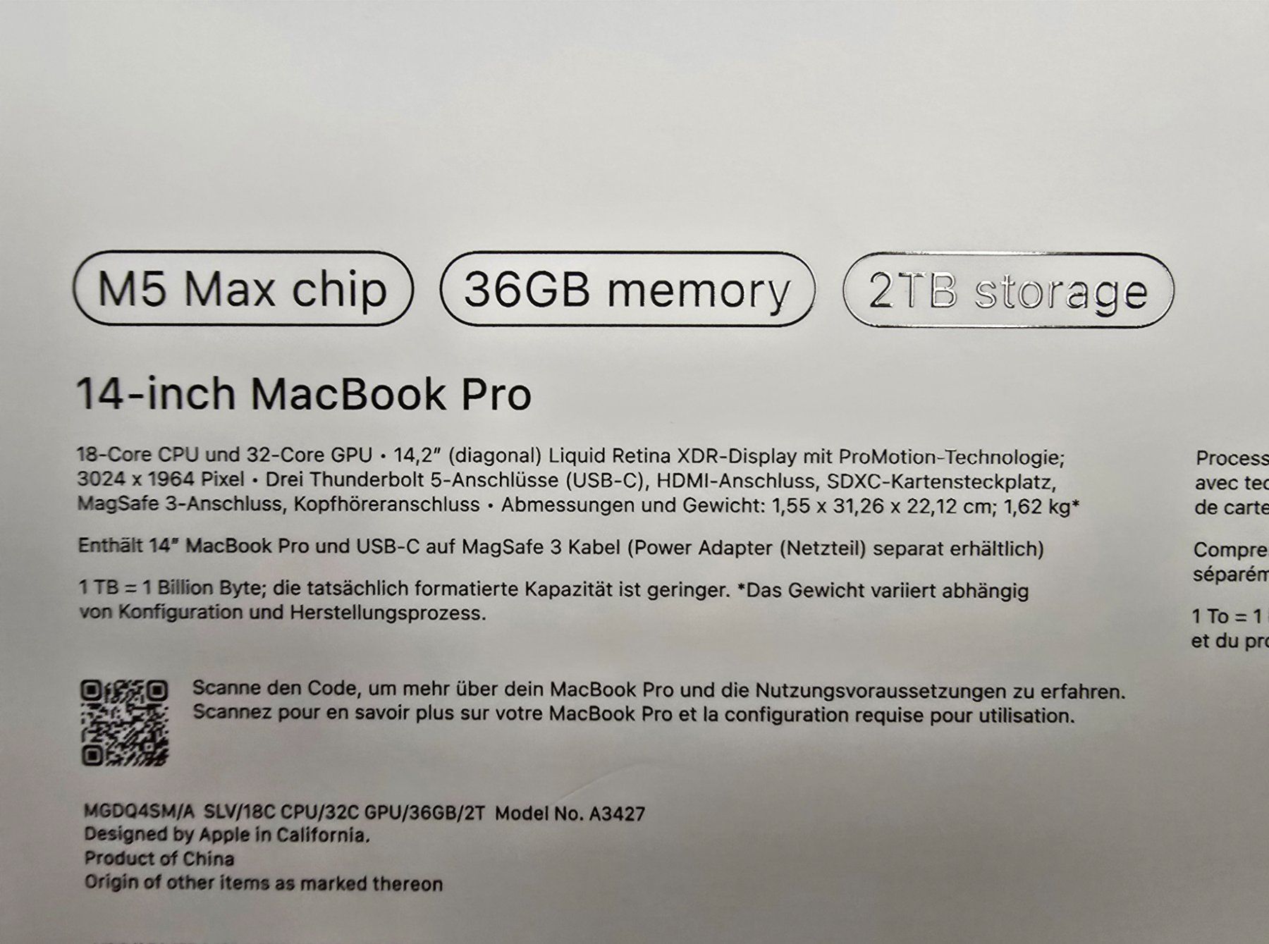 Apple Notebook: MacBook Pro 14" M5 Max 36GB/2TB Originalversiegelt – Nuovo e nell'imballaggio originale da Winterthur venduto da iva_8kzf 3