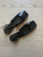 Scarpe Aeyde nere lucide slingback, taglia 37.5