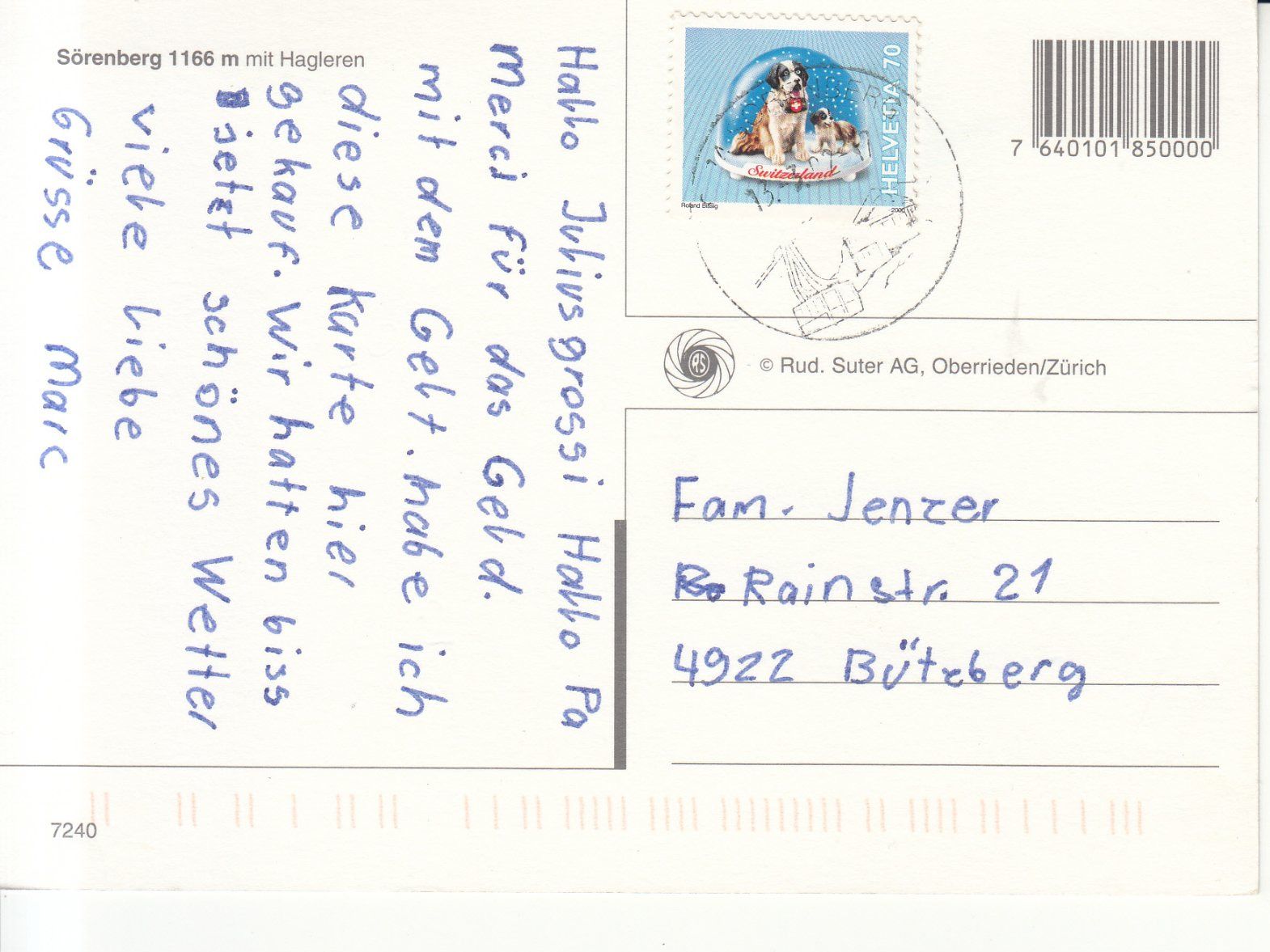 Cartoline postali: Sörenberg 2002 – Usato da Bürglen TG venduto da StampGraf 1