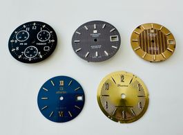 LOT DE 5 CADRANS DONT TISSOT / ATLANTIC / LUCERNE