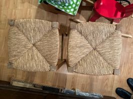 2 SGABELLI IN RAFIA ANNI 60 PERFETTI 66 cm altezza