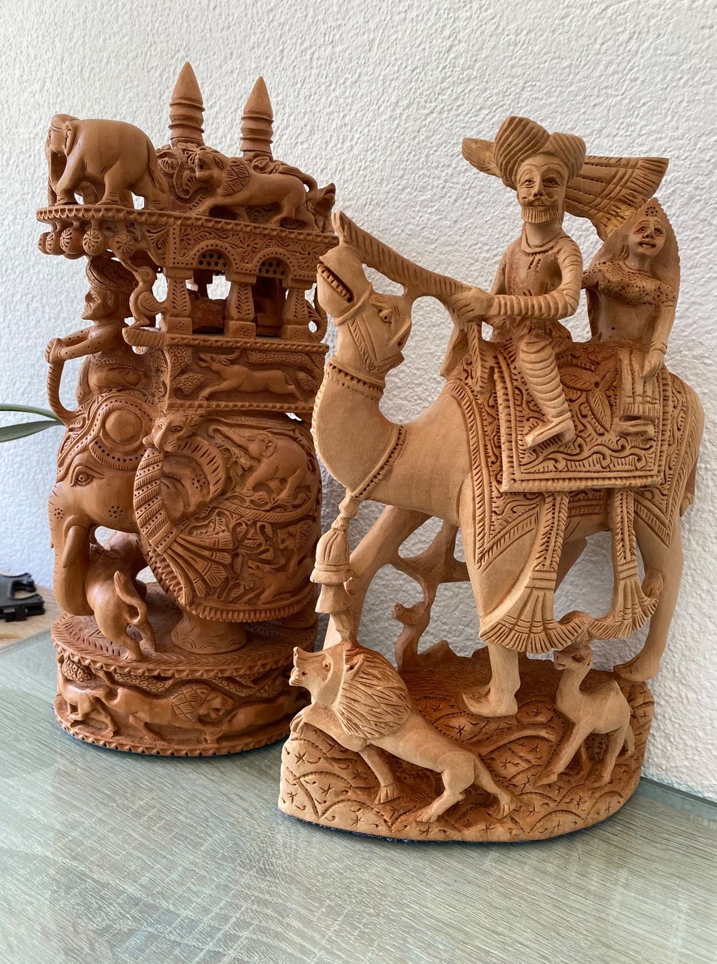 Sculture & Statue: Indische India Indische Holz Figur Elefanten Kamel – Usato da Dottikon venduto da 6571 2