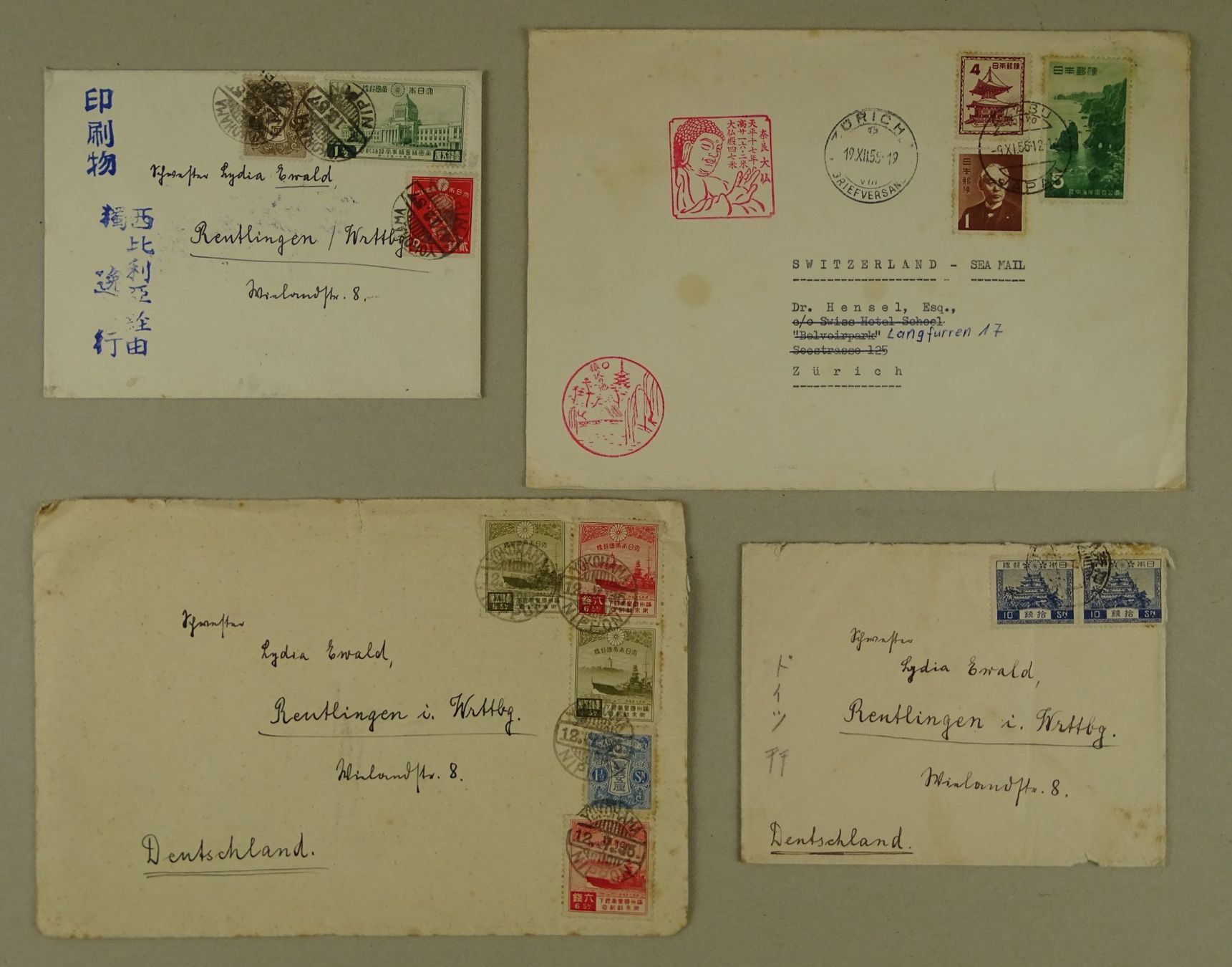 Alle Briefmarken: JAPAN, 8 ÄLTERE BRIEFE – Gebraucht aus Grüningen von Kartensammler 2
