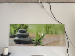 Glasbild Zen Steine Bambus 120x40cm Wandbild Deko 120 cm