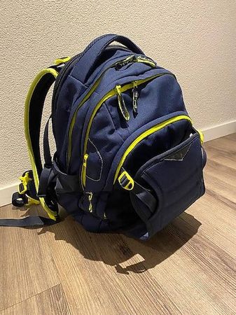 Satch Schulrucksack für Primarschule dunkelblau, lemongreen