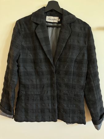 Veste Lino Factory à carreaux - Taille M, anthracite