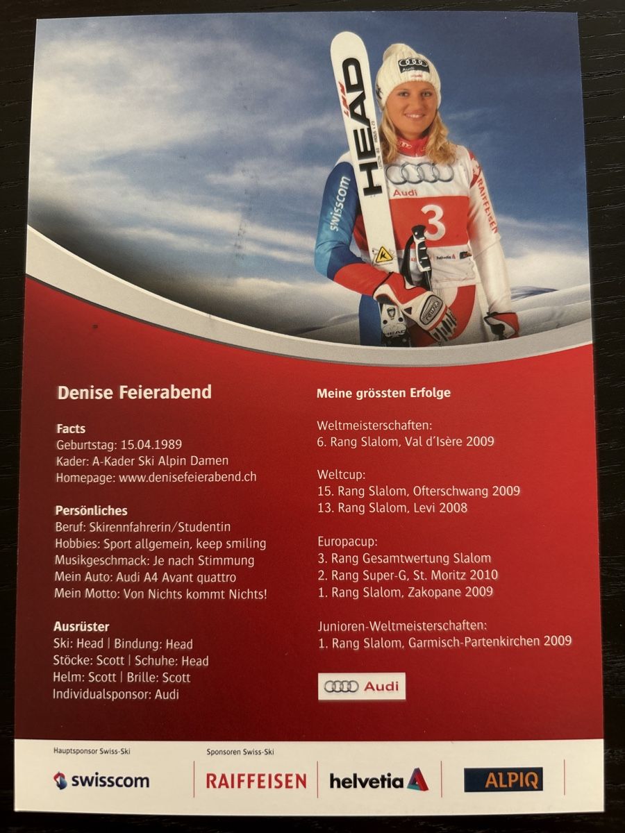 Autographes: Denise Feierabend – D'occasion à Uetendorf par hoisle 1