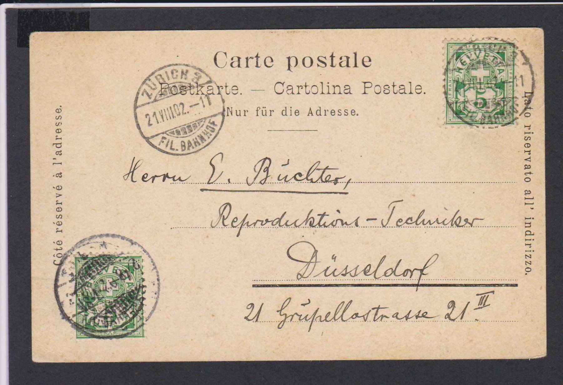Ansichtskarten: Luzern  Suchard - Karte  Litho von 1902 – Gebraucht aus Vitznau von Ropaku 1