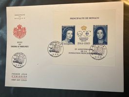 Monaco 1989 Block 25 J Fürstin-Gracia-Stiftung Ersttagsbrief
