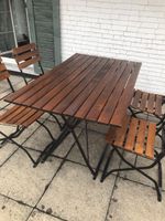 Gartentisch mit 4 Stühlen Holz Metall klappbar