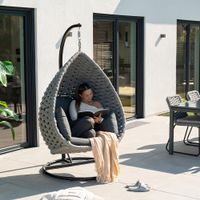 Hängesessel BOHO aus Seilgeflecht - GRAU - 1 Sitzer