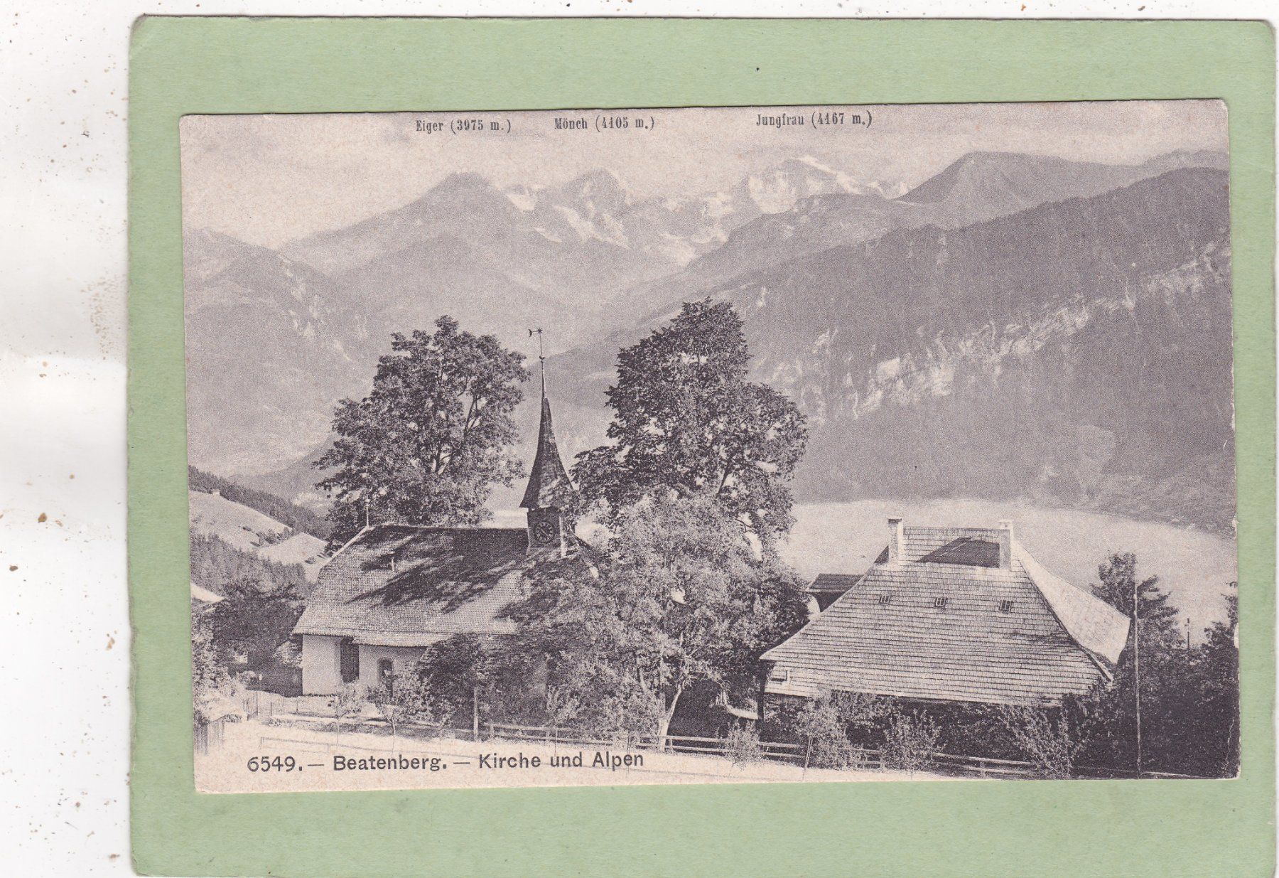 Cartoline postali: Beatenberg Kirche und Alpen – Usato da Herisau venduto da Lisegrat2008