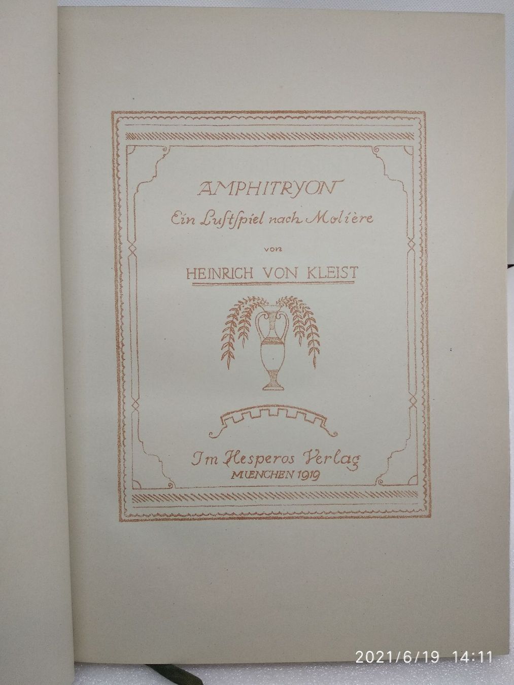 Timbri: KLEIST - AMPHITRYON - 1919 – Usato da Goldach venduto da Gaip 2