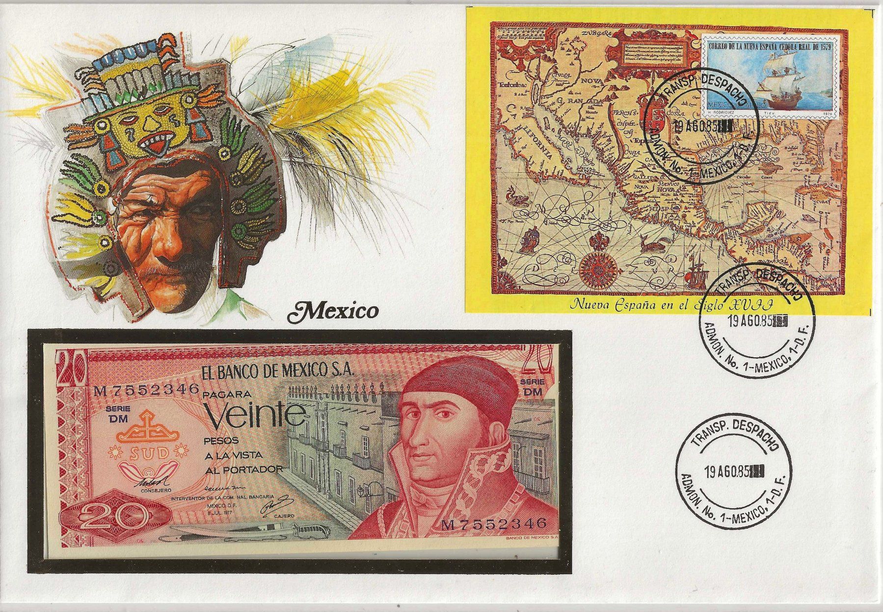 Banconote: Notenbrief Mexico 1985 – Usato da Zürich venduto da Philacat11