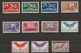 1923-30 : Flugpost Serie F3 - F13 - postfrisch ** KP 1000.--
