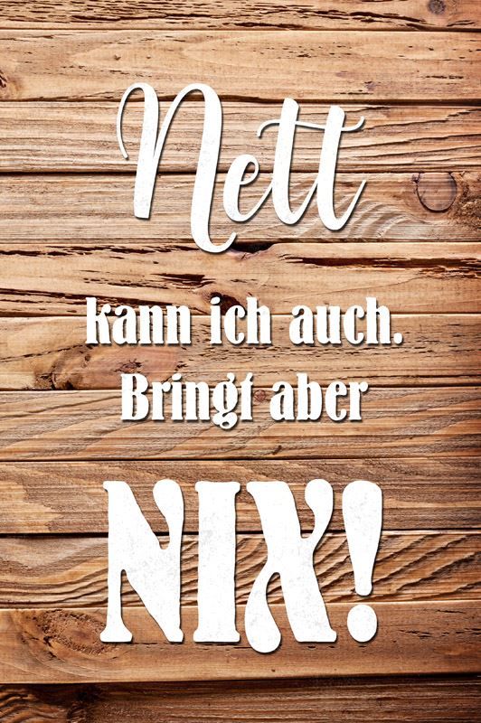 Insegne: Blechschild-NETT KANN ICH AUCH.BRINGT NI – Nuovo e nell'imballaggio originale da Rupperswil venduto da big-one-sale