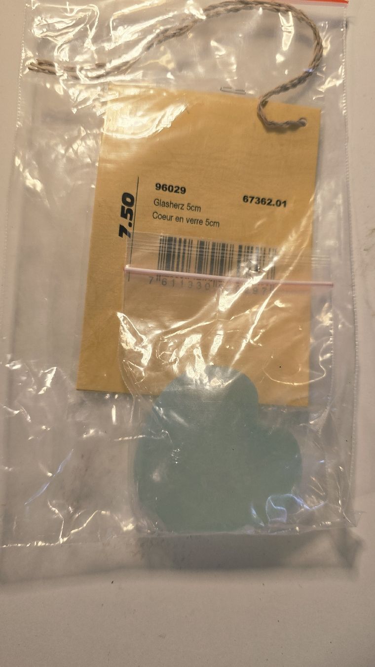Alle Dekorationen: Glasherz 5cm, Glücksbringer Neu! – Neu und originalverpackt aus Dussnang von Priska2285 2