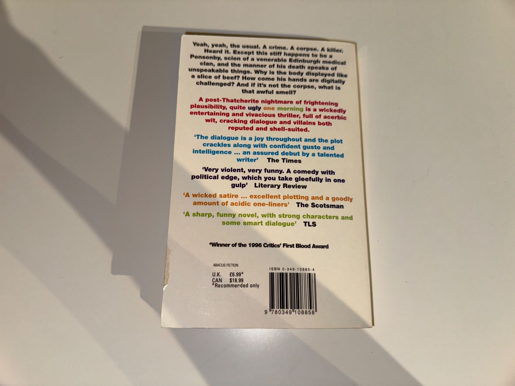 Libri: NOVEL: Christopher Brookmyre, Quite ugly one morning – Usato da Grosswangen venduto da English_books 9