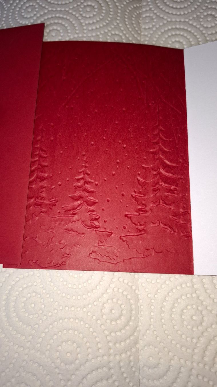 Cartoline: Weihnachtskarte rot mit Prägung und Kuvert – Nuovo (secondo la descrizione) da Plagne venduto da Reticulum01 4