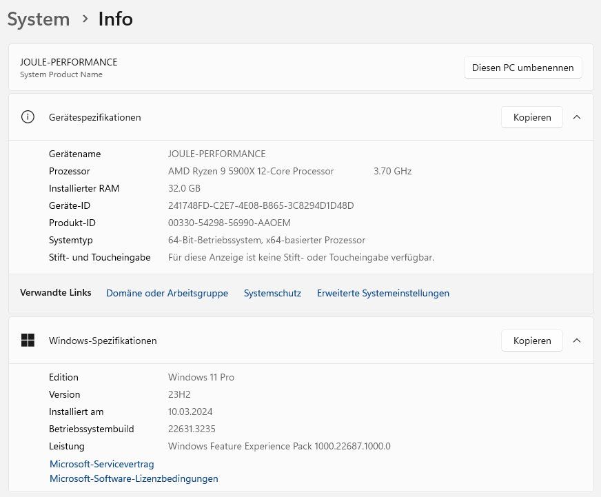 Amd PCs: Joule Performance Rx6800XT AR9 PC – Gebraucht aus Mels von yhutter 5