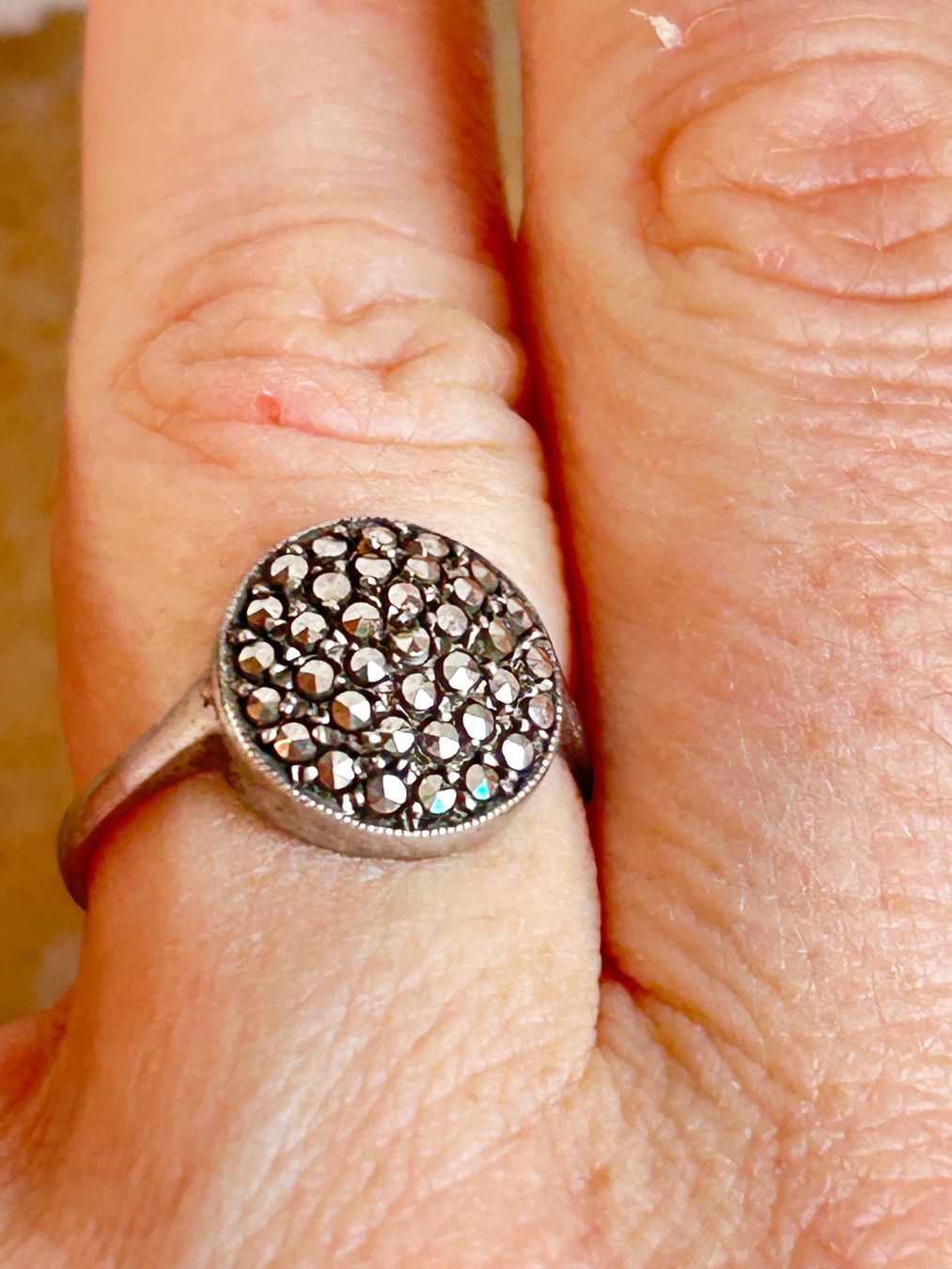 Anelli: Vintage Ring RUNDI Silber mit Markasiten (55) – Usato da Laufen venduto da Bellavitaboom 1