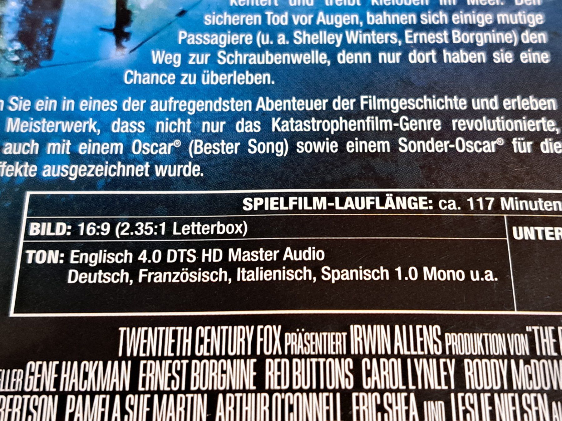Tutti i DVDs: Blu-ray Poseidon Inferno mit Gene Hackman 1972 – Nuovo (secondo la descrizione) da Unterseen venduto da Kanica 4