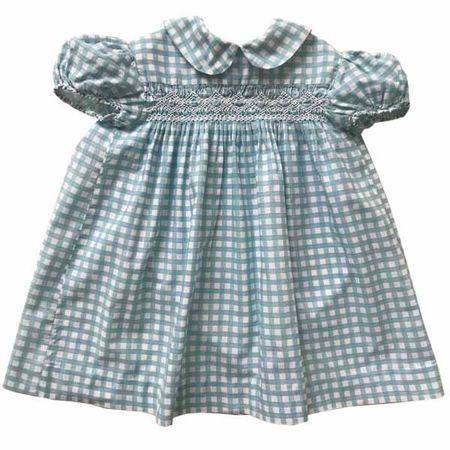 Kleidchen Mädchen ca. 2 Jahre Vichykaro Smok VINTAGE 1950s
