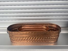 Kupfer Pflanzgefässe Set, 2 Stück, Vintage Look