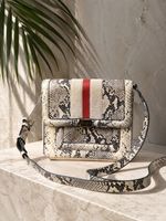 CLAUDIE PIERLOT | sac bandoulière python beige noir rouge