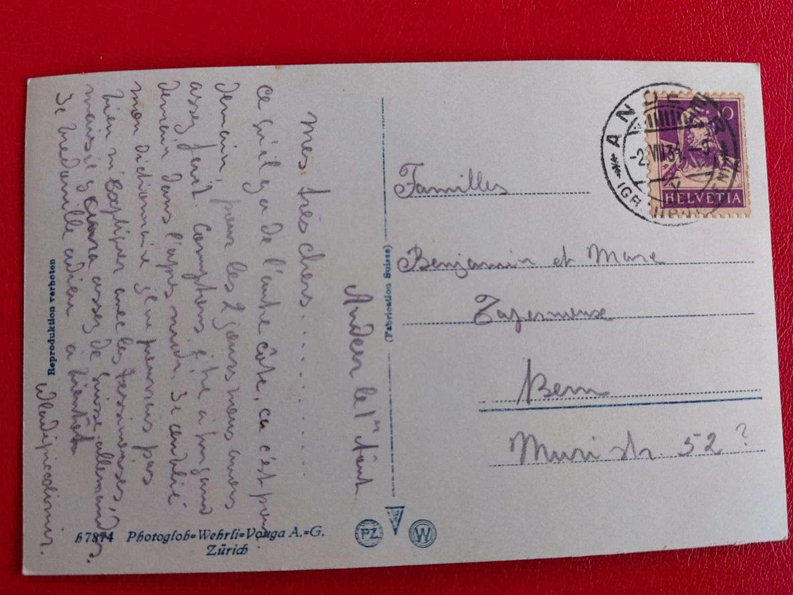 Cartoline postali: Bernhardin-Pass 1934 // Top-Stempel Andeer – Usato da St-Légier-Chiésaz venduto da Theo006 1