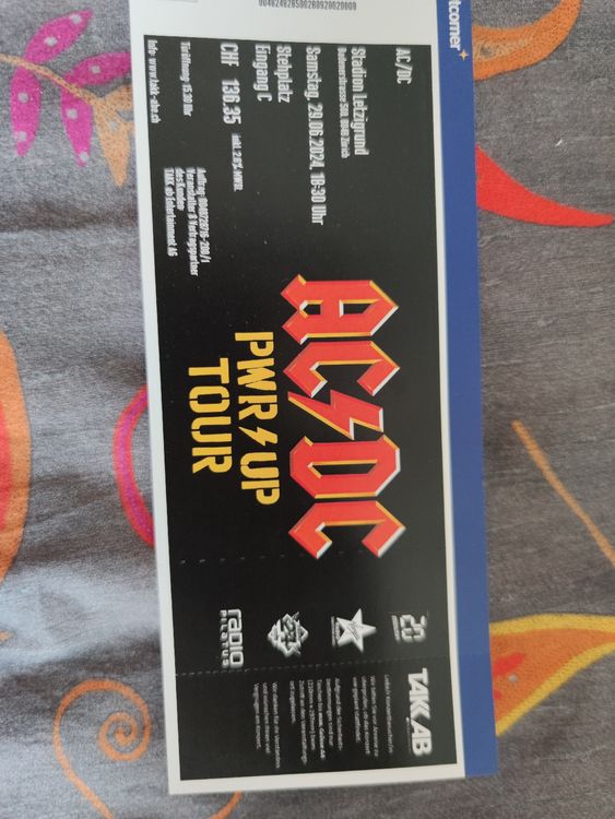 AC /DC Ticket 1xStehplatz Letzigrund Zürich (Neu (gemäss Beschreibung ...