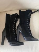 Suede high heel boots
