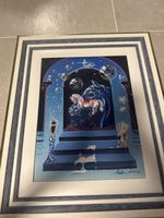 Gemälde Simpel blau matt Nr. 16 surrealistisch gerahmt