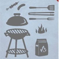 Stanzschablonen-Set Grillieren, Grill, Barbecue NEU