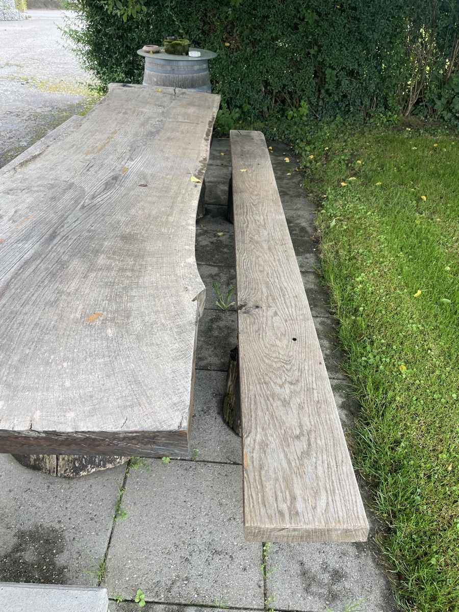 Set di tavolo e panche: Table et bancs en chêne massif – Usato da Orsonnens venduto da cdms57 1