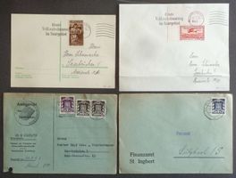 SAARGEBIET - SARRE: 4 pièces postales des années 1935 à 1954
