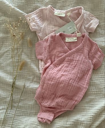 Baby Mädchen Musselin 2x Wickelbody 