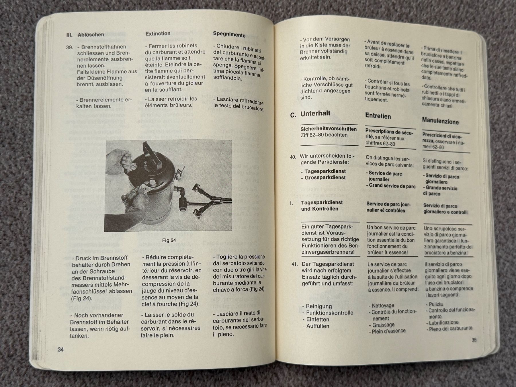 Libri: Reglement: Der Benzinvergaserbrenner - Schweizer Armee – Usato da Brütten venduto da Hst1 8