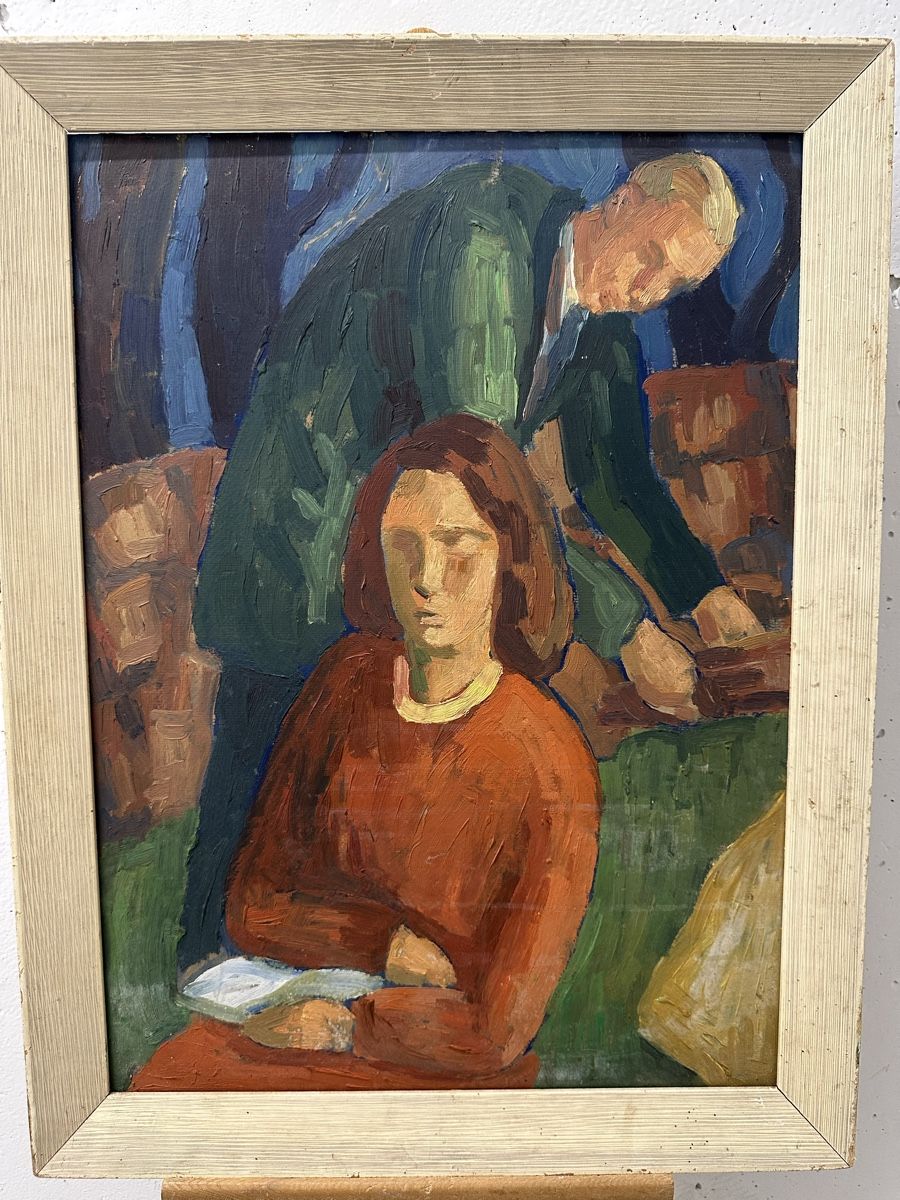 Dipinti: Expressionismus Gemälde Mann und Frau Portrait – Usato da Ebikon venduto da Gaenggeliwaar