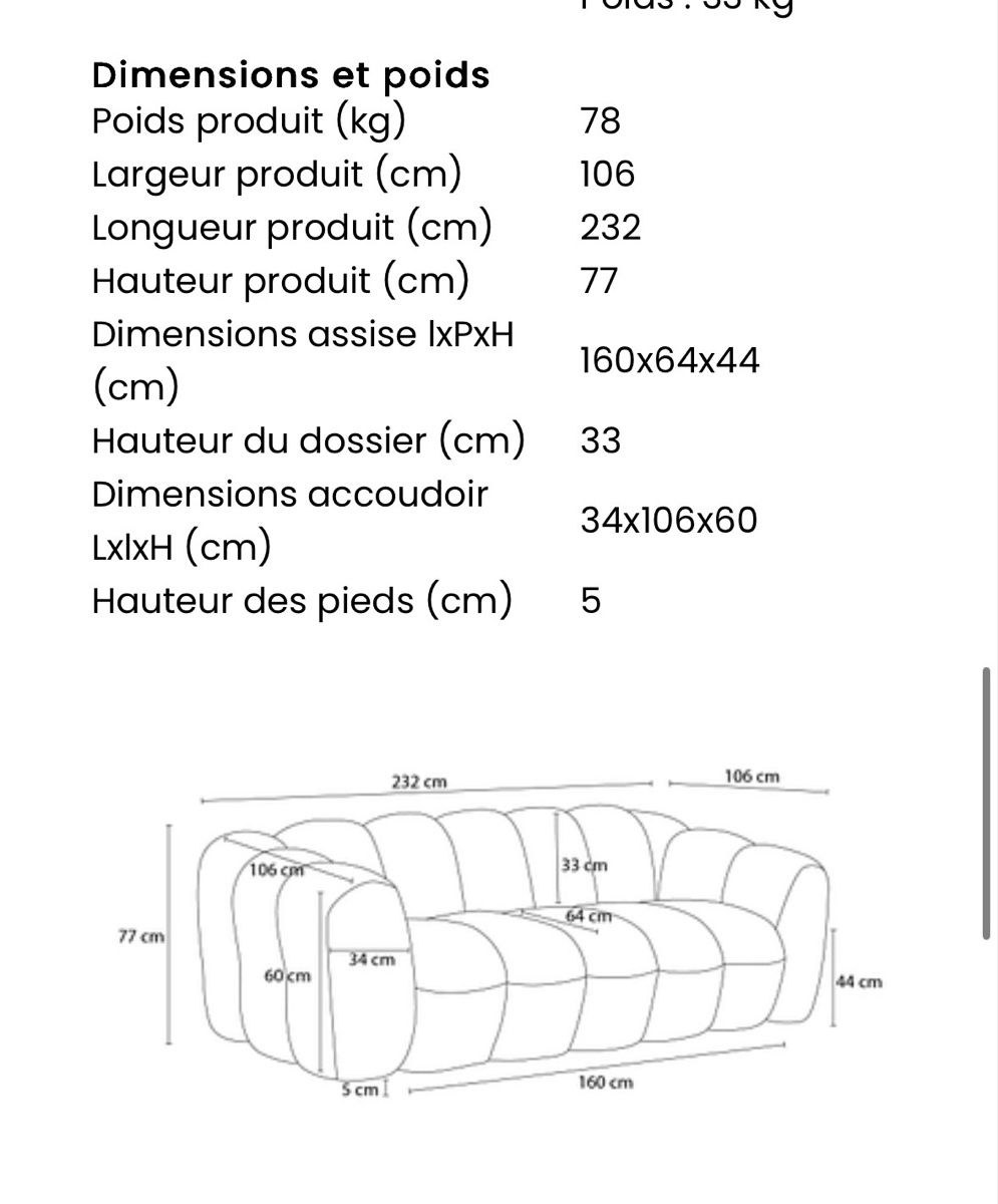 Divani: Canapé 3 places BOBOCHIC HIPPOLYTE – Usato da Renens VD venduto da lau_dm6r 4