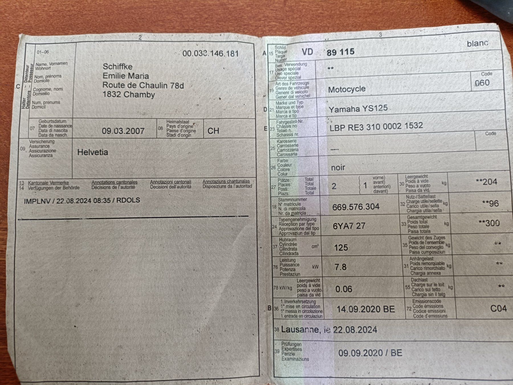 Yamaha Strada: Yamaha YS 125 UBS – Usato da Chamby venduto da Leane1 4